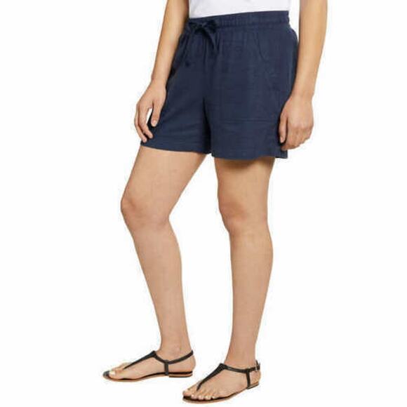 Nautica‎ Shorts XXL Pull On Navy Linen Blend Lounge Relaxed Fit Everyday Staple - Picture 8 of 13